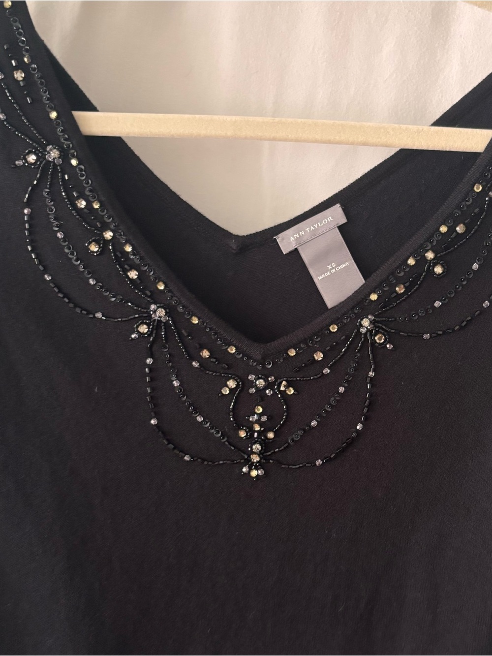 Ann Taylor Black Embellished Sweater